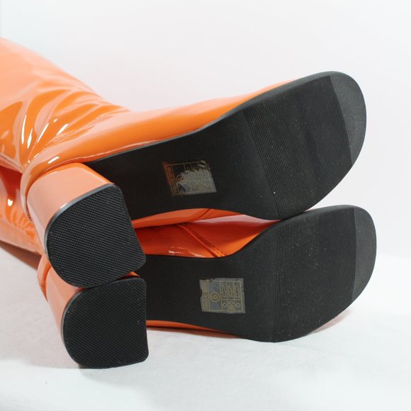 Ellie 3" Gogo Boots With Zipper - Orange 9M - Picture 4 of 6